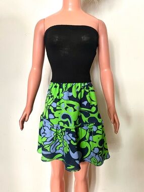 Black Rayon Top & Multicolor Skirt for My Size Barbie Doll New Handcrafted